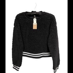 Garage Sherpa Crop Pullover Crew